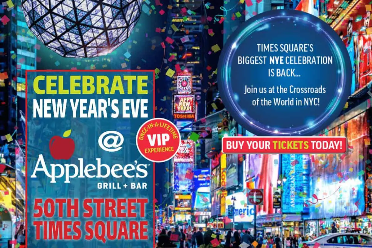 2024 New Year’s Eve in Times Square at Applebee’s 50th Street