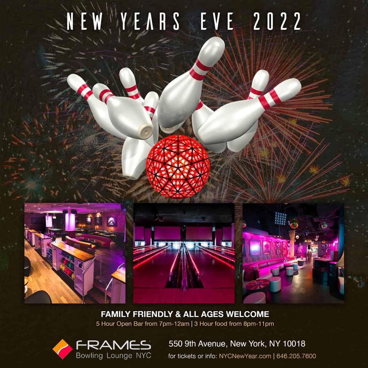 New Years Eve at Frames Bowling Lounge