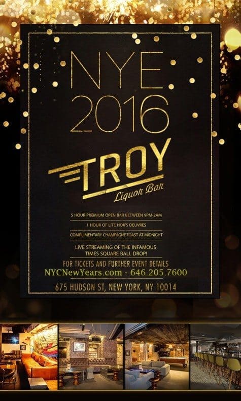 New Year's Eve at Troy Liquor Bar in Meatpacking District