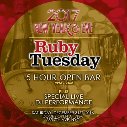 New Years Eve at Ruby Tuesday