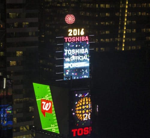 live view of the times square ball drop from millennium broadway hotel