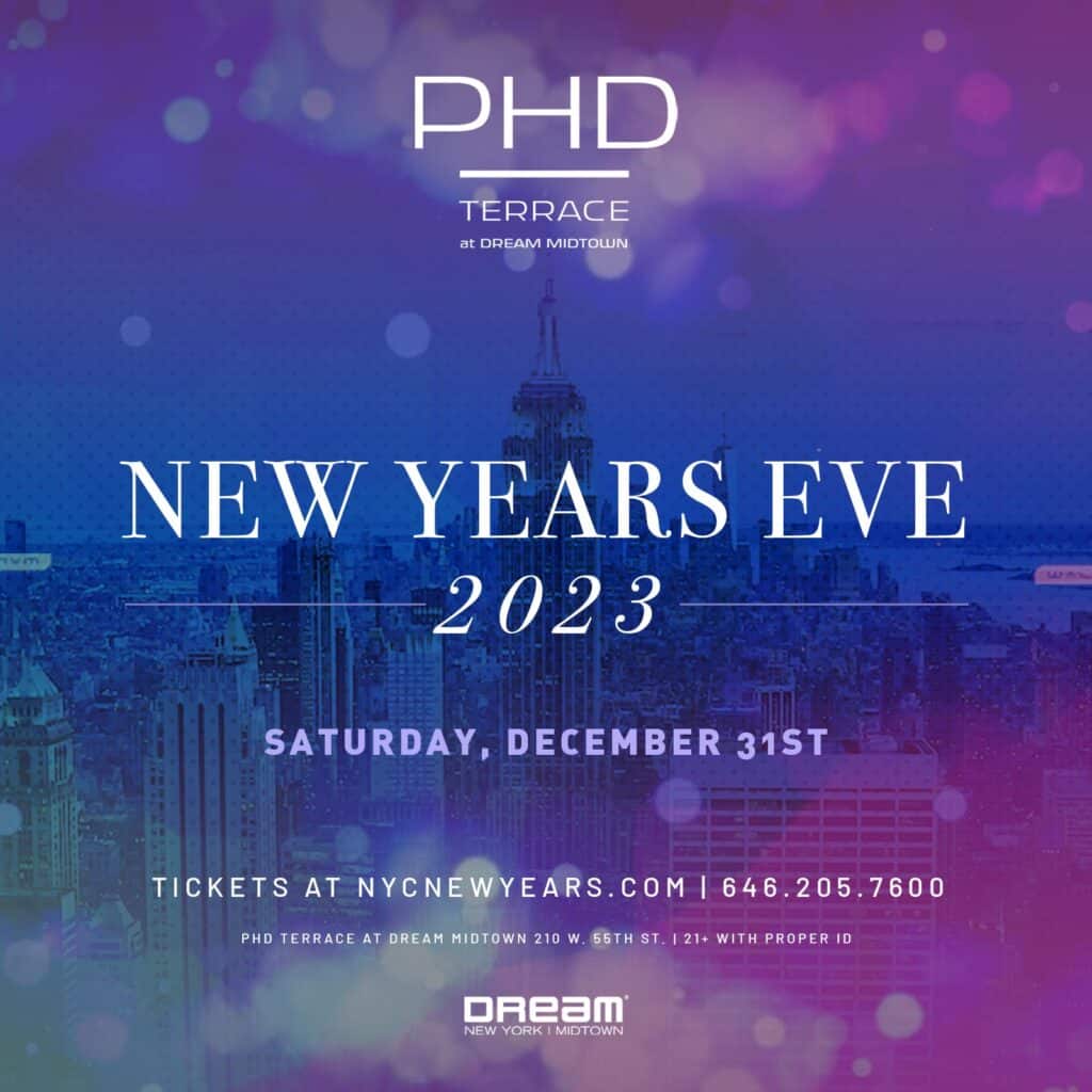 PhD Terrace inside Dream Midtown New Year's Eve