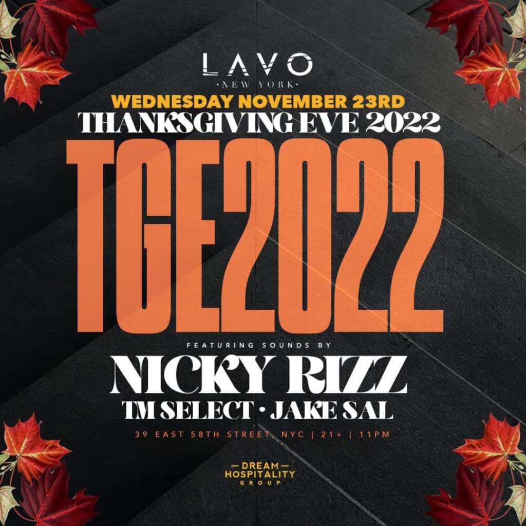 2022 thanksgiving eve party at lavo nyc