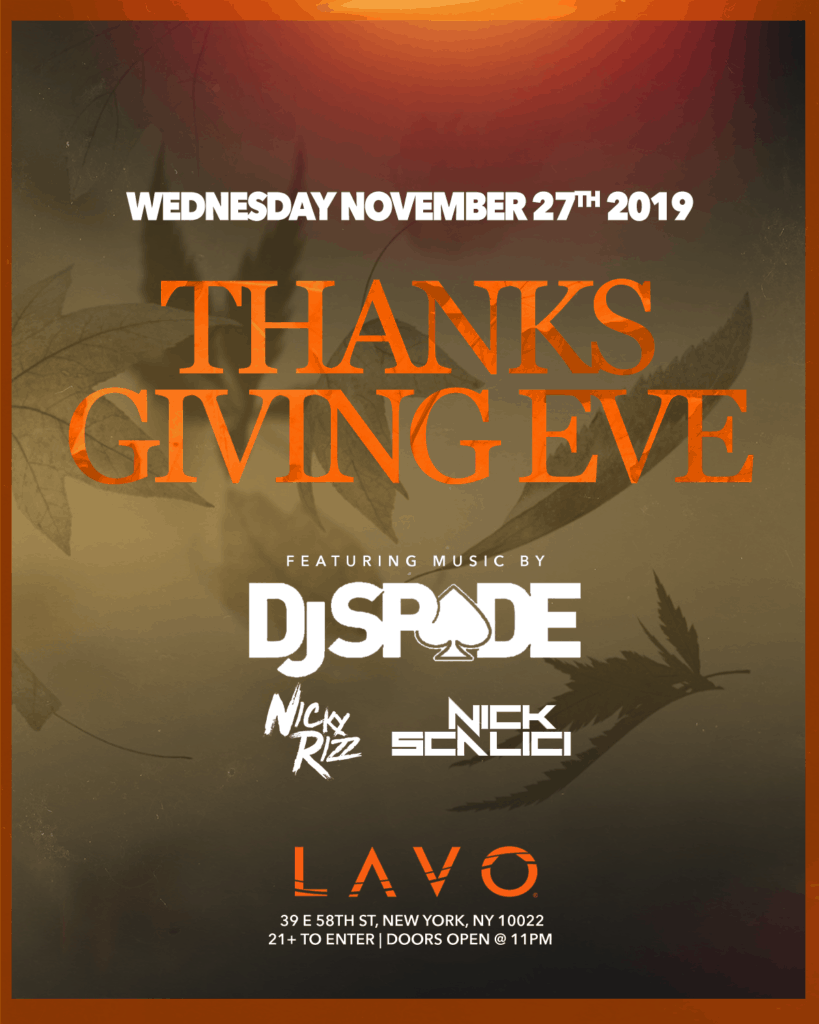 2019 Lavo NYC Thanksgiving Eve Party TGE