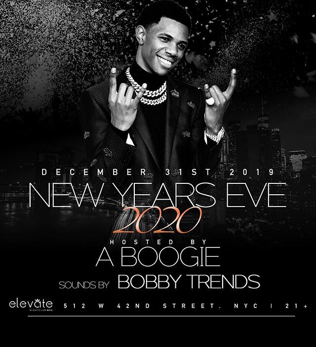 new years eve at elevate nightclub with A BOOGIE WIT DA HOODIE
