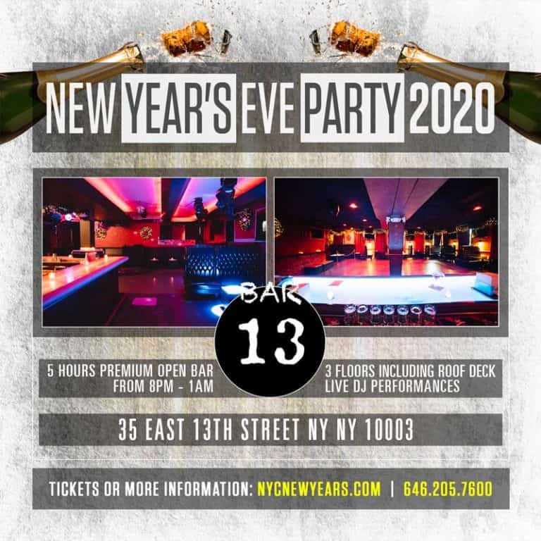 2024 New Years Eve at Bar 13 in East Village New York City NYE