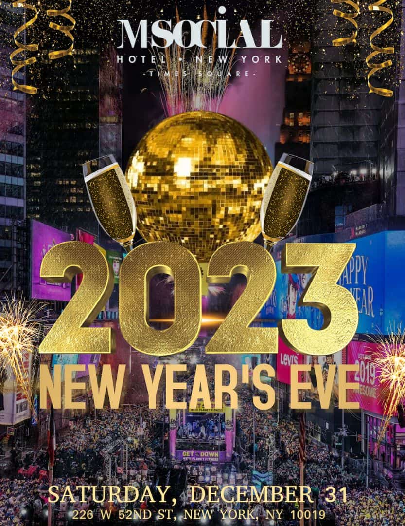 2024 New Years Eve at M social Hotel Times Square Live view of the Balldrop