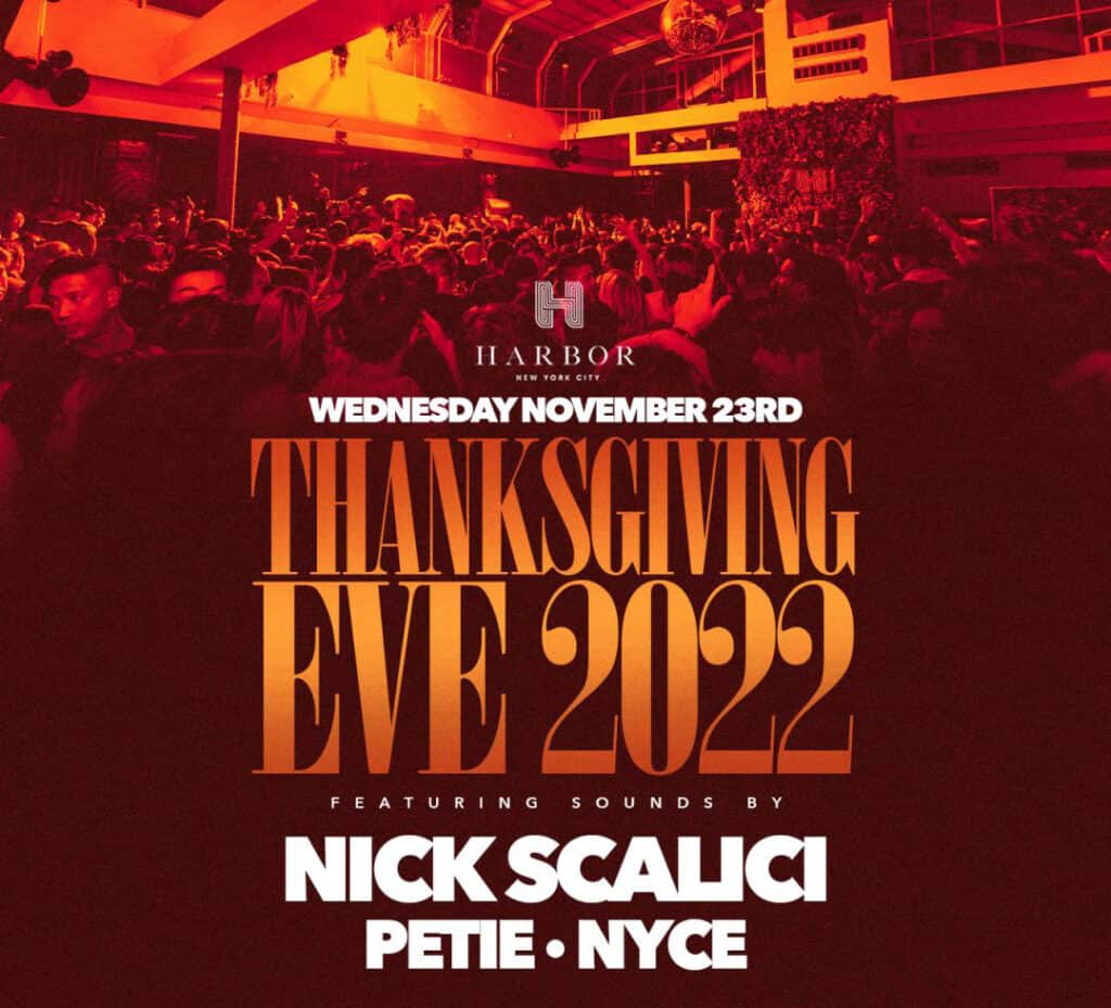 2022 thanksgiving eve party at harbor rooftop nyc