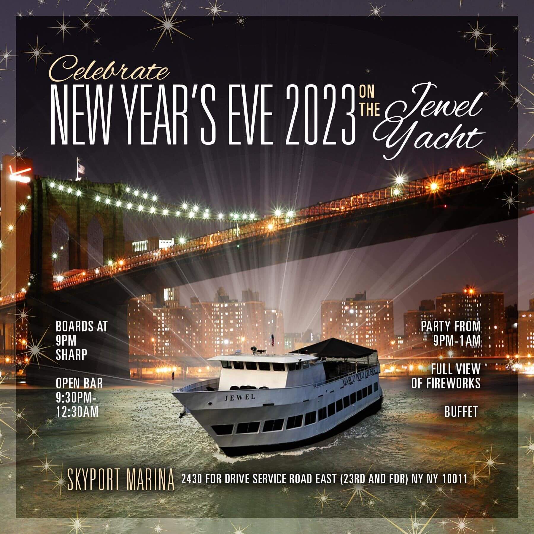 New Years Eve Cruise aboard Jewel Yacht NYC