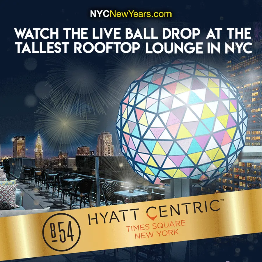 Live View of the Ball Drop New Year's Eve at Hyatt Centric Times Square