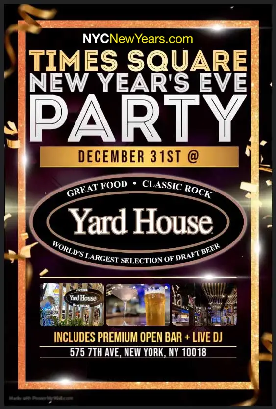 New Year's Eve Yard House NYC Times Square