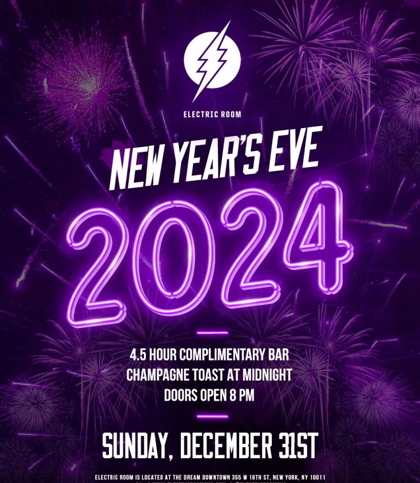 2024 New Year's Eve at Electric Room in Dream Downtown
