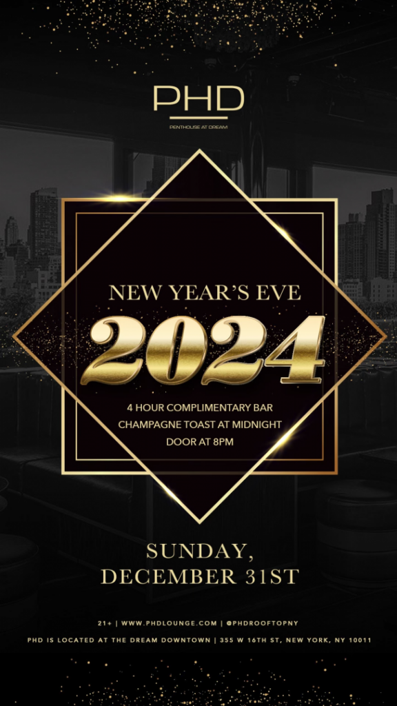 2024 new years eve at phd rooftop lounge at dream downtown
