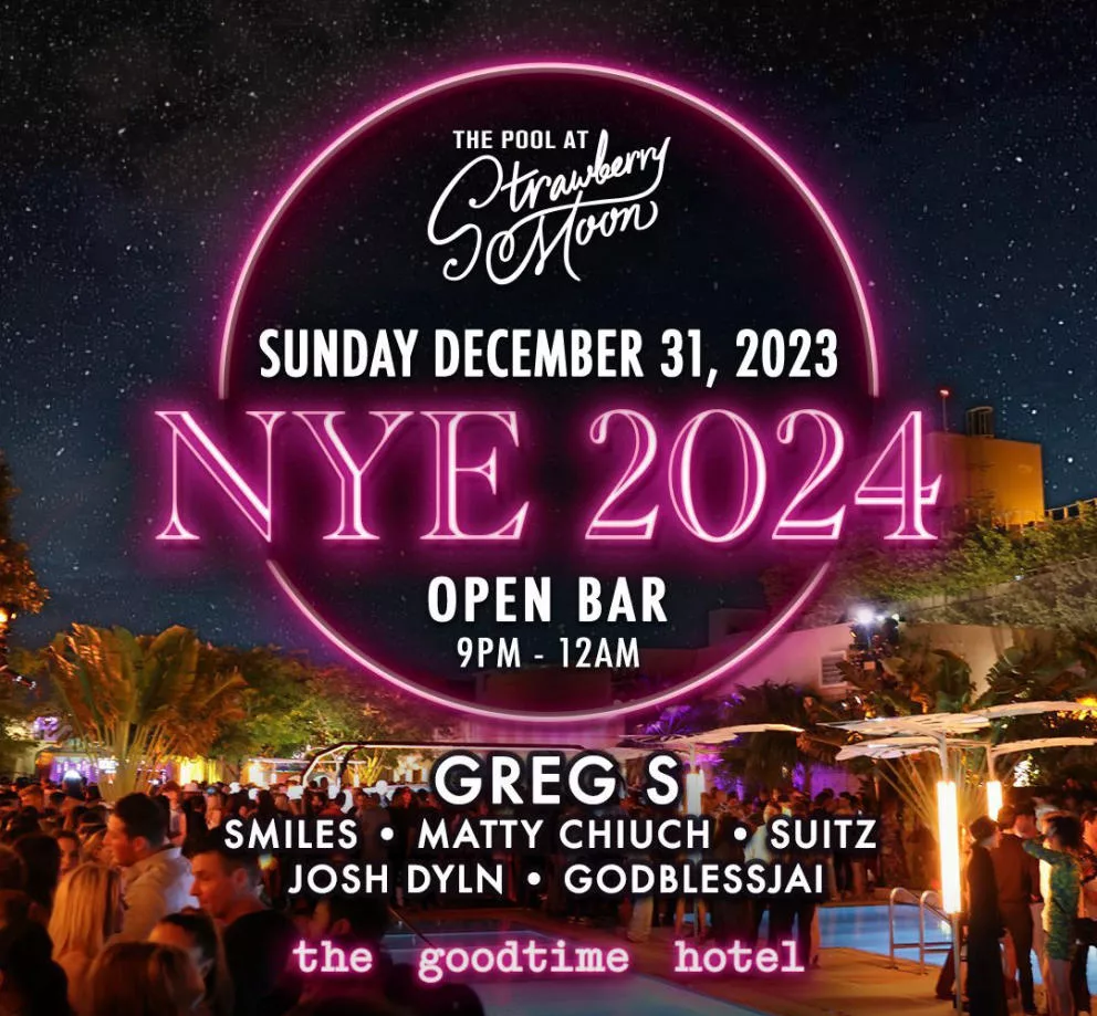 Miami New Year’s Eve at Strawberry Moon inside Good Time Hotel