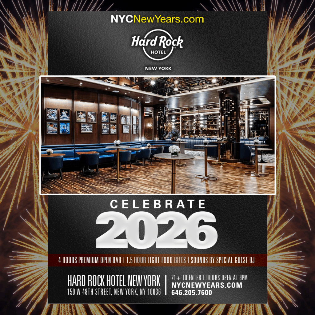 NYY Lounge at Hard Rock NYC New Years Eve Party